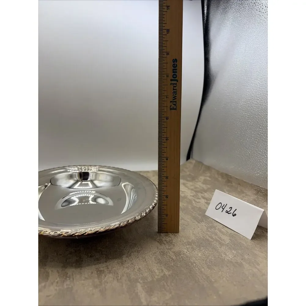Vintage Silver Plated Oval Serving Tray/ Bowl Rope Design 12”